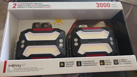 Infinity X1 Dual Powered Solar Work Light, 2-pack Solar Worklights NEW Price Firm Corona92879
