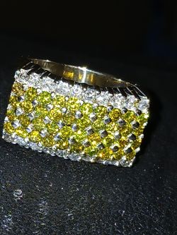 10k White Gold With Yellow Diamonds