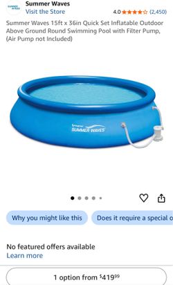 15’ Pool with extras