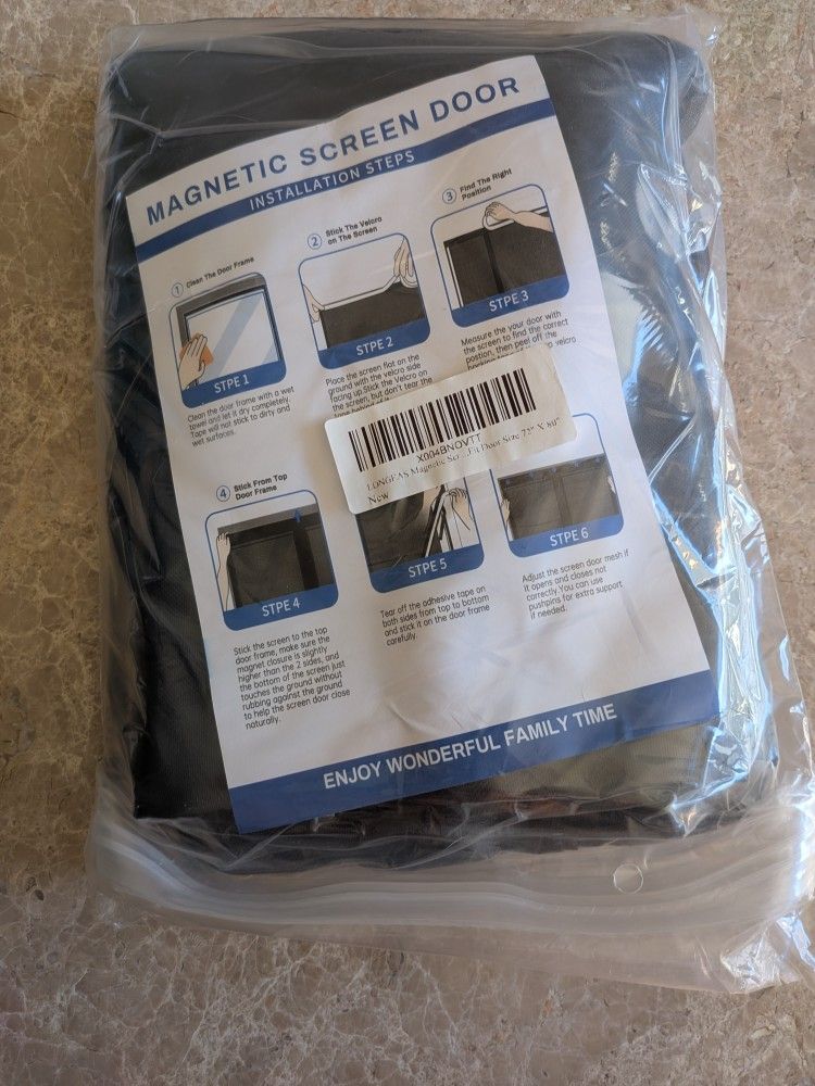 Magnetic Screen Door 72"x80" – New/Sealed – $12 OBO | Pickup Only