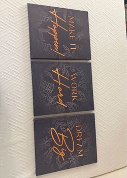 Set of 3 Motivational Canvas Wall Art