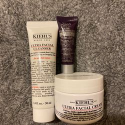 Kiehl’s Ultra Facial Cream, Ultra Facial Cleanser + Super Multi Corrective Eye Zone Cream