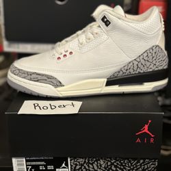 NEW 2023 AIR JORDAN 3 RETRO “White Cement Reimagined” Sz6y & 7y