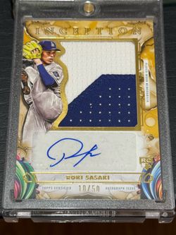 🔥 2025 Topps Inception Roki Sasaki Rookie Jumbo Patch Auto Gold /50 – #10/50