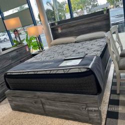 STORAGE BED FRAME - QUEEN, GREY, NO BOX SPRING REQUIRED - [NEW]