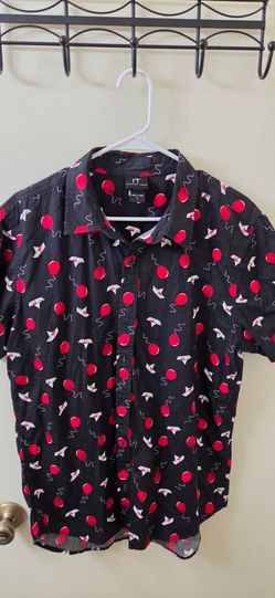 Mens Pennywise Halloween Balloon Button Up Shirt