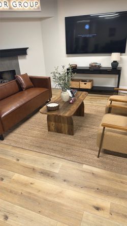 Office Sofas and Chairs and Rug and Coffee Table and TV console