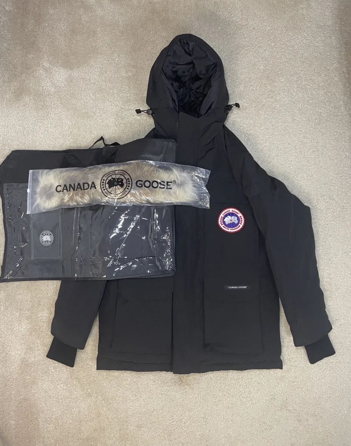 CANADA GOOSE EXPEDITION PARKA - BLACK LARGE