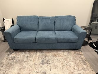 Blue pull out couch