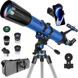 Telescope for Adults High Powered, 90mm Aperture 800mm Refractor
Professional Telescopes, for Astronomy Beginners, with AZ mount, Tripod, Carry Bag an