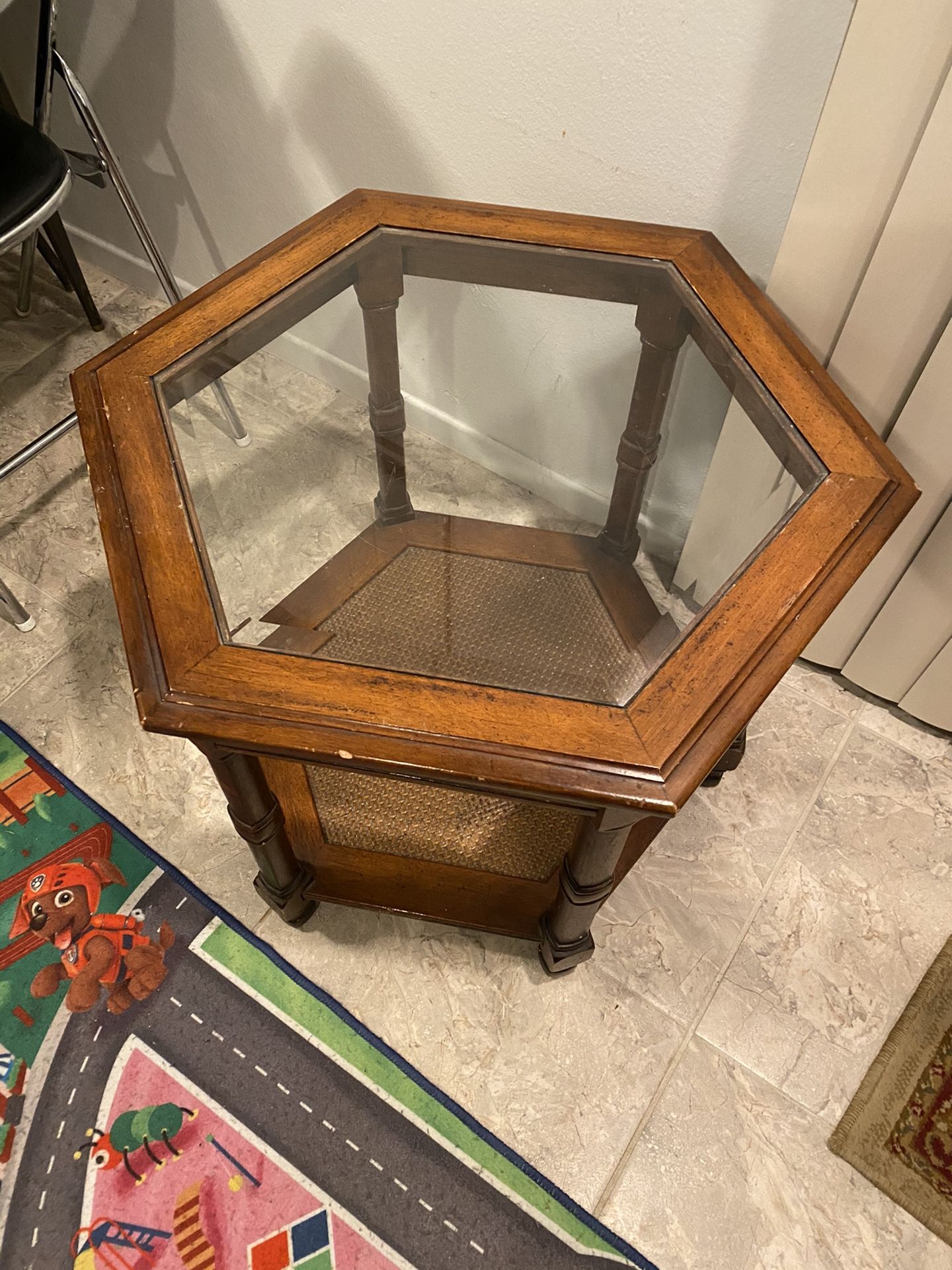 Wood Table With Glass Top