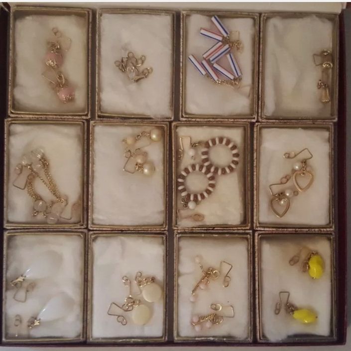 12 Pair Of Vintage Clip On Earrings