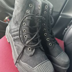 Canvas Black Monogram Gucci Boots Men