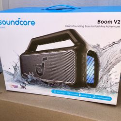 Soundcore Boom v2 (Anker) - 80W Portable Bluetooth Speaker, 24hr Battery, IPX7 Waterproof, Lights