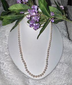 Vintage Beautiful Honora Classic Pearl & Sterling 18" Necklace 5.5cm