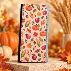 Fall Harvest Print Wallet with Rhinestone Trim