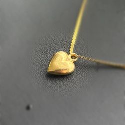 Jewelry 14k hollow yellow gold heart love Pendant charm