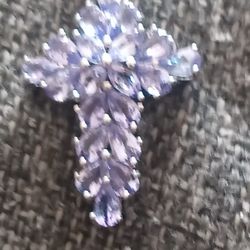 Cadenita De Sterling Silver 925 Con Cruz Y Piedra 