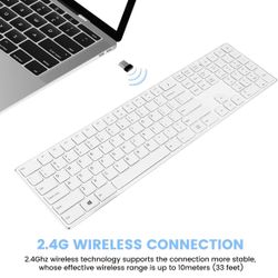 Wireless Keyboard, 2.4G Slim and Compact Wireless Keyboard with Numeric Keypad