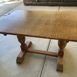 Antique Tiger Oak Wood Table 
