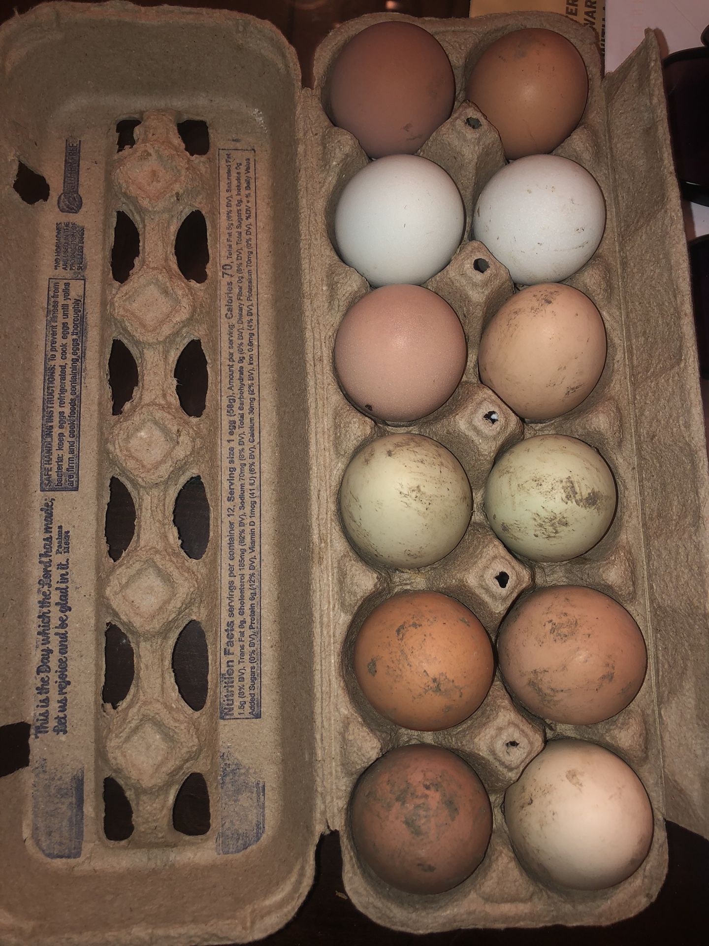 A Dozen Organic Chicken Eggs