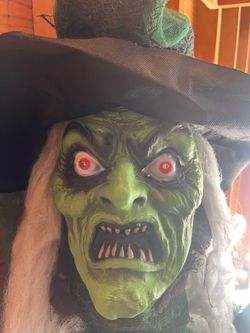 72” Animated Talking Forest Witch Haunted Hill Farm Halloween Prop