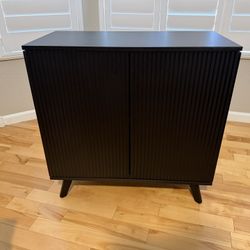 Modern Black Storage Cabinets (Set of 2) – Like New