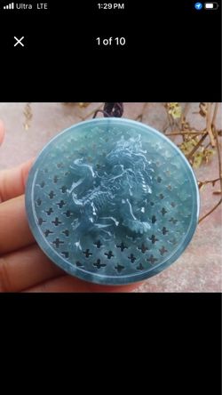 Exquisite Certificate Jadeite Jade Green Wealth Dragon pendant