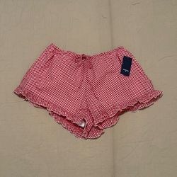 PARKE x Target mid-rise woven drawstring shorts in Red Gingham Check