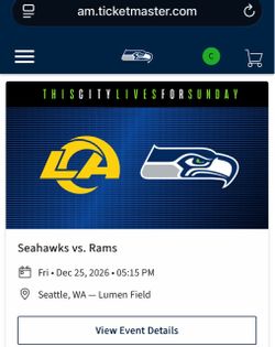 4 Tickets for Rams vs Seahawks (Friday 12/25) - Section 303 Row P
