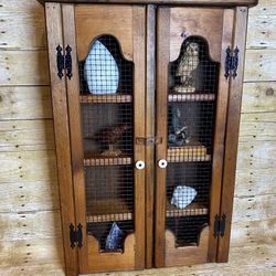 Rustic Vintage Screen Doors Hanging Wall Cabinet Farmhouse Collection Shelf 