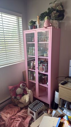 Pink metal cabinet