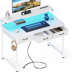 New!! Gaming Desk/Computer Desk With LED Lights And Drawers
