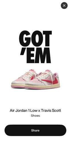 Air Jordan 1 Low x Travis Scott Tropical Pink
