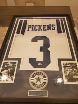George Pickens Signed Dallas Cowboys Framed Jersey