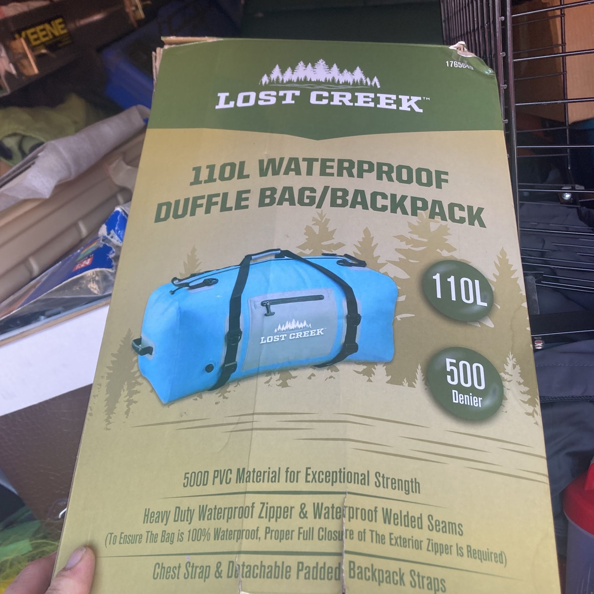 I brand New Lost Creek 110L Waterproof Duffle Bag/backpack