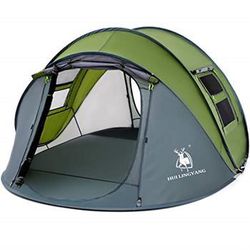 4 Person Easy Pop Up Tent, 9.5‘x6.6’x52'',Waterproof Automatic Setup Tent