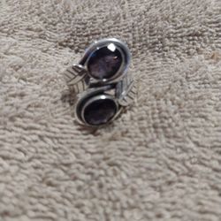 Amethyst Silver Ring Size 6 !!!