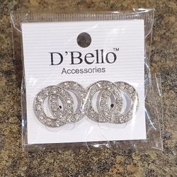 NEW D'Bello Silver &Cubic Zirconia Earrings 