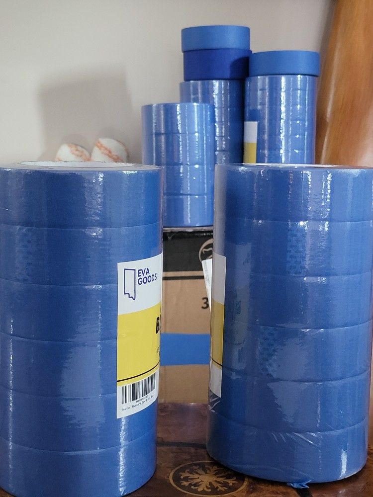 BLUE MASKING TAPE 1.41 INCHES/ TAPE DE PINTOR DE 1.41 PULGADAS PAQUETE DE 6