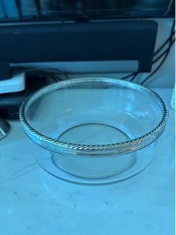 Glass Bowl with silver rim