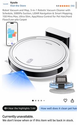 Vyzzle 3-in-1 Robot Vacuum and Mop