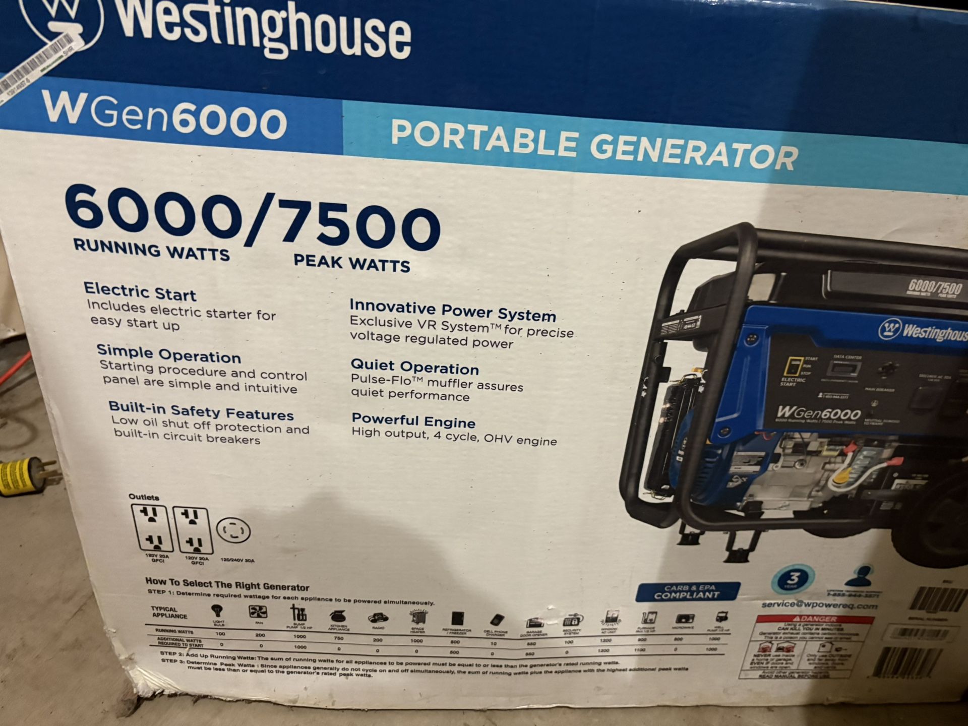 Westinghouse 6000 Watt Portable Generator 
