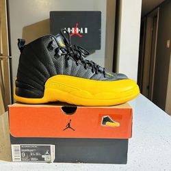 Jordan Retro 12 Black Yellow Size 9 used 