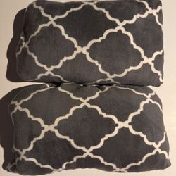 Two Grey/White Sofa Slip Covers