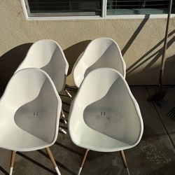 Plastic Patio Chairs All Four For $40.