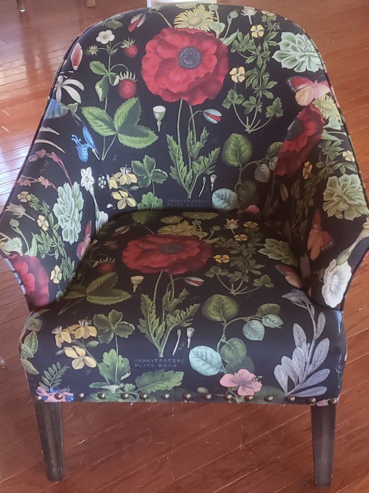 Chair Flowered Upholstery