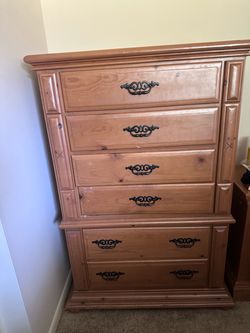 4-Piece Pine Bedroom Set - Tall Chest, Dresser, and Nightstand