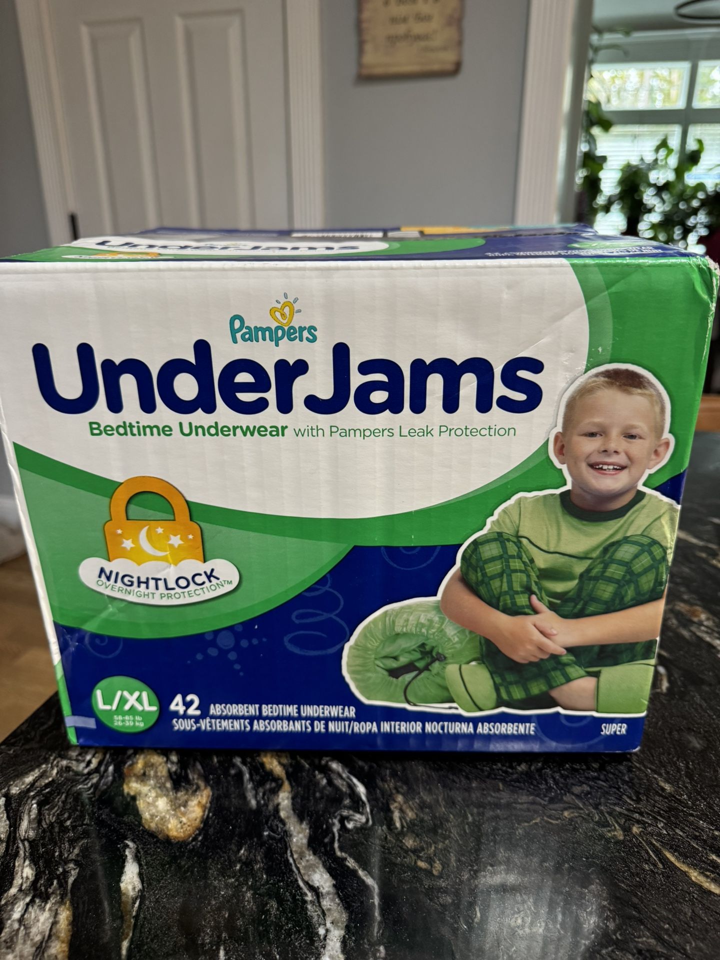 Pampers UnderJams Disposable Bedtime Underwear for Boys, Size L/XL, 42 Count, Super Pack