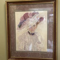 Pre Owned VTG Framed Signed Thru God’s Grace Art Print With A Decorative Frame 